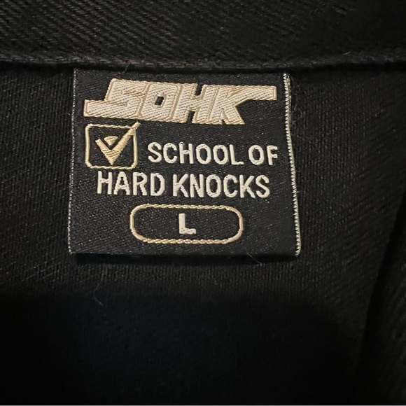 Y2K School Of Hard Knock SOHK Black Bomber Jacket with BOLO Urban Graphic Men L - Picture 9 of 10